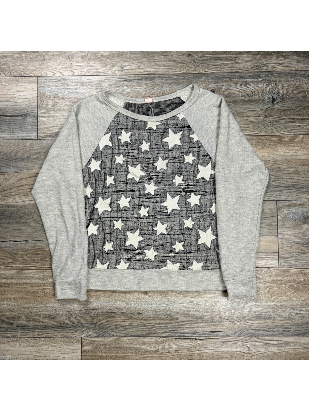 Mimx USA gray star print raglan sweatshirt